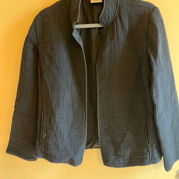 Chico's Black Gauzy Silk Jacket with Magnetic Closure - Picture 5 of 7